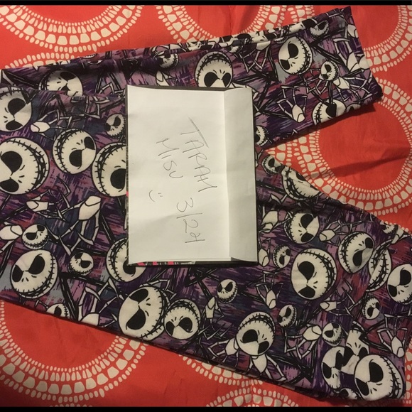 Lularoe Disney OS Scary Jack Leggings GUC - Picture 2 of 4